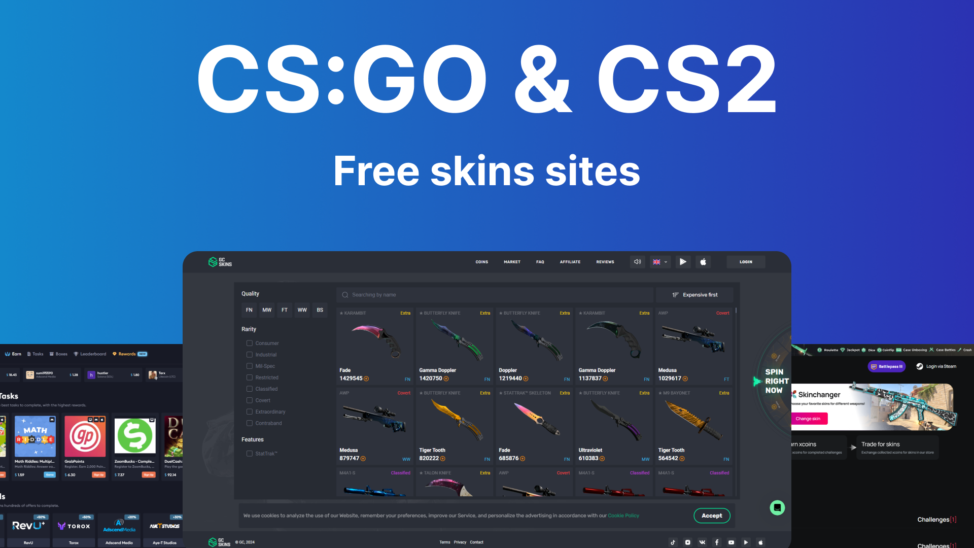 CSGO & CS2 Free Skins Sites List