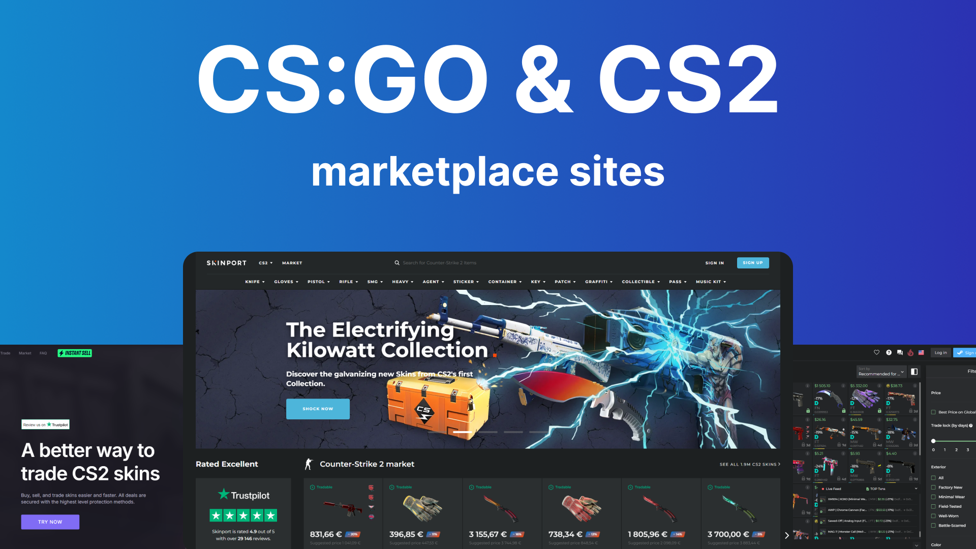 CSGO & CS2 skins marketplace sites