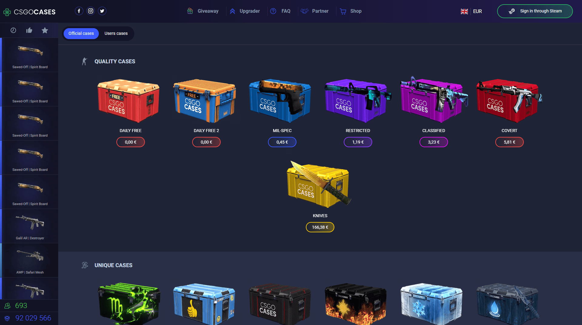 CSGOCASES.COM - Open CS2 Cases - get CS2 (CS_GO) Skins! - csgocases