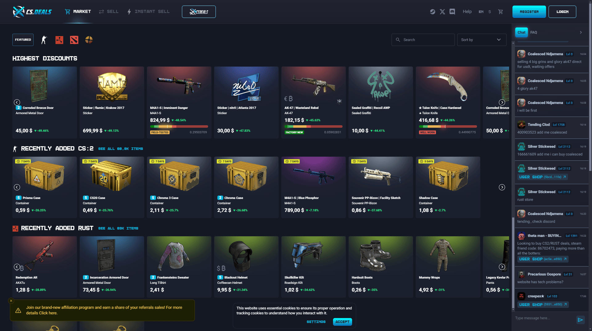 CS.Deals Skin marketplace & Trade bot - Buy, sell & trade - csdeals