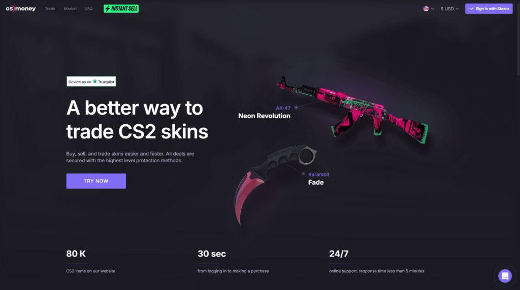 CS.MONEY — Trading Bot for fast CS_GO_CS2 skins trade - csmoney